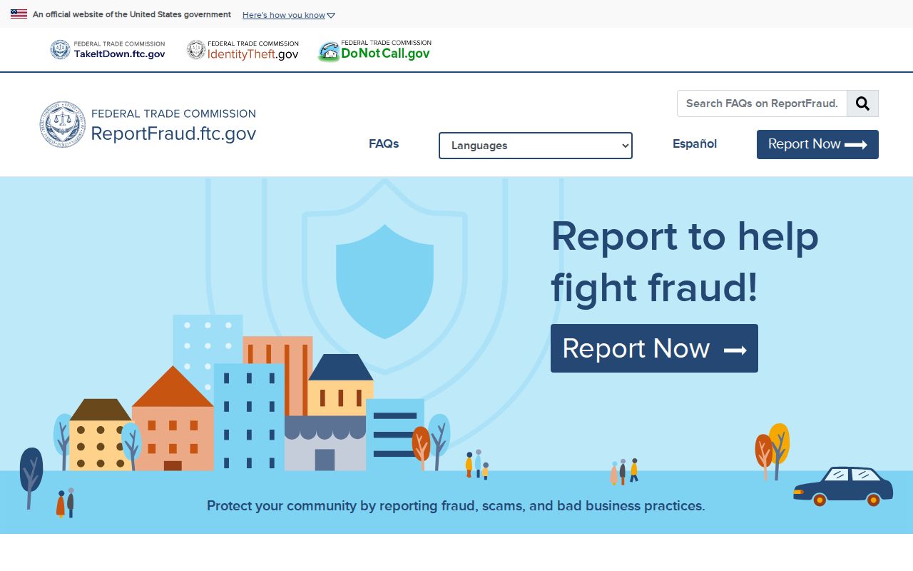 Federal Trade Commission fraud reporting portal