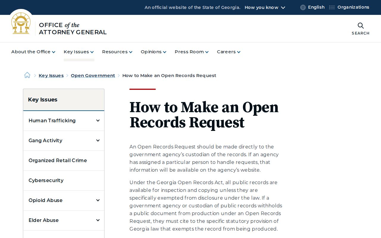 Georgia open records request guidance used for Cartersville address records